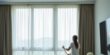 Delicate sheer drape cleaning black-rock-vic Matty Curtain Cleaning